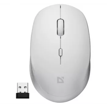 Belaidė pelė tyliu spragtelėjimu AURIS MB-027 800/1200/1600 DPI balta