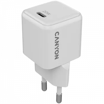 CANYON CU20C GaN 20W 1xPD EU baltas įkroviklis