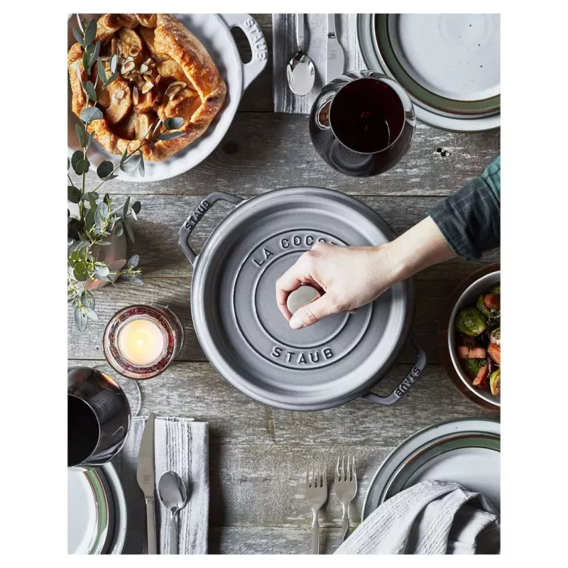 Staub Cocotte 3.8 L apvalus ketaus troškintuvas kepimo indas