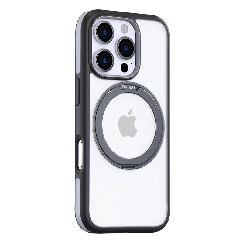 Apsauginis dėklas Torras Ostand R Fusion, skirtas iPhone 16 Pro – juodas