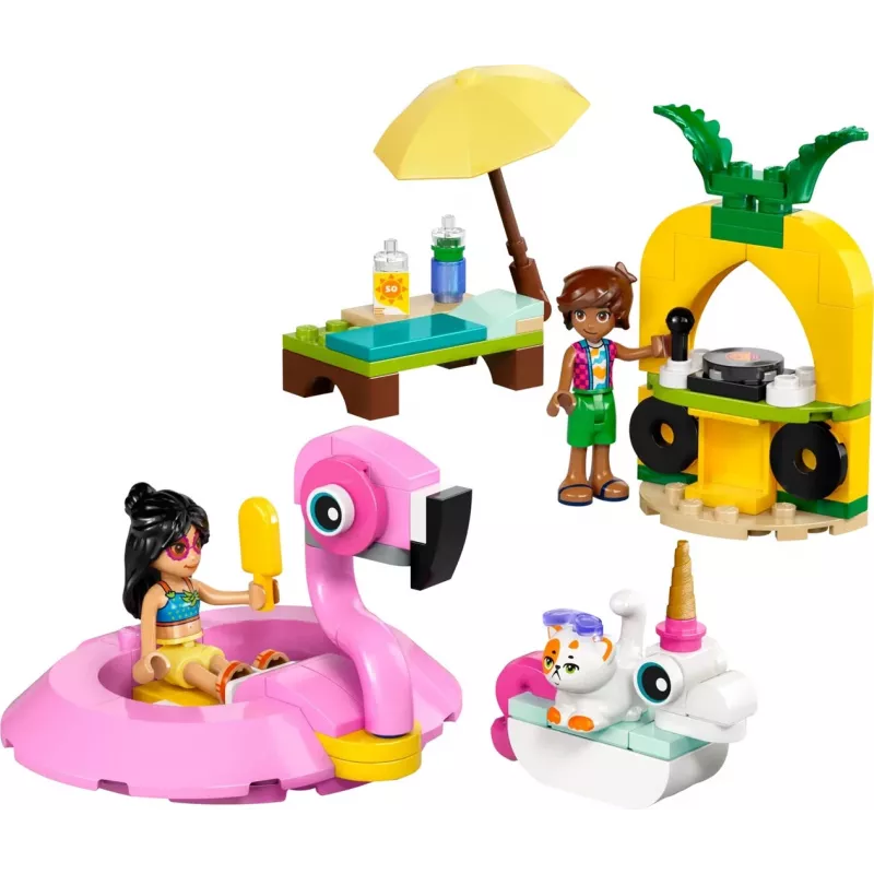 LEGO Friends 42658 Baseino vakarėlis su vienaragiu ir flamingo – konstruktorius su personažais ir aksesuarais