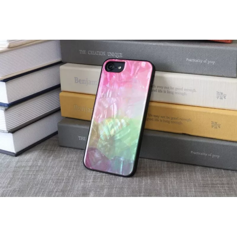Apsauginis dėklas iKins Apple iPhone 8/7 su vandens gėlės raštu, juodas