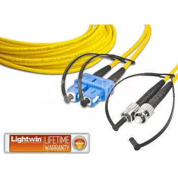 Lightwin LDP-09 SC-ST 1.0 šviesolaidinis kabelis 1 m LSOH OS2 2x SC 2x ST geltonas