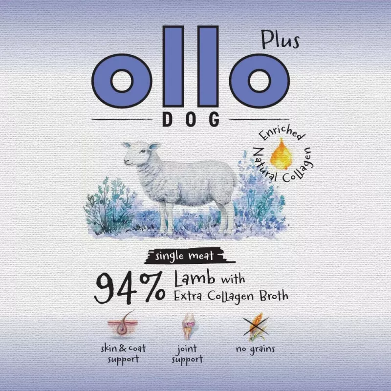 Ollo Plus Kolagenas ėriena 400g skardinė šuniui