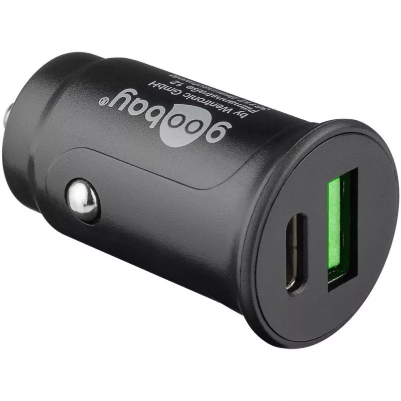 Automobilinis įkroviklis Goobay 59521 universalus juodas USB-C PD 27W greitasis įkrovimas