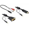 DeLOCK 84455 – DVI-D / HDMI adapterio kabelis 2 m su garso laidu