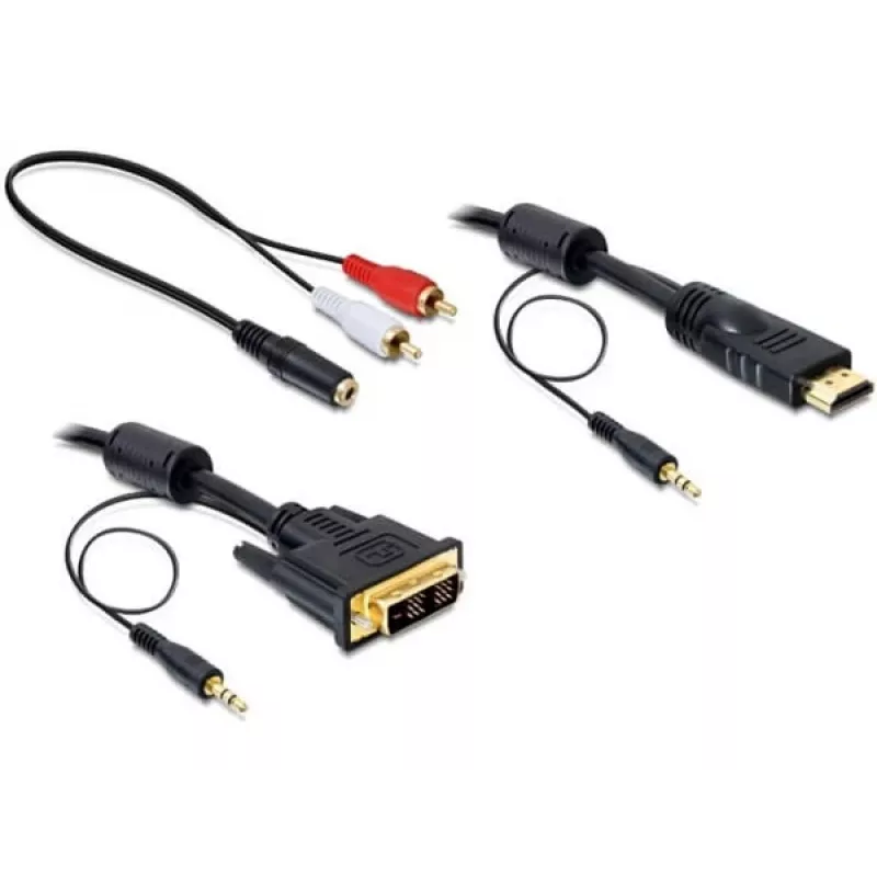 DeLOCK 84455 – DVI-D / HDMI adapterio kabelis 2 m su garso laidu