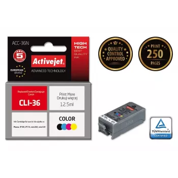 Activejet ACC-36N kasetė su rašalu (Canon CLI-36 pakaitalas; Supreme; 12,5 ml; spalvota)