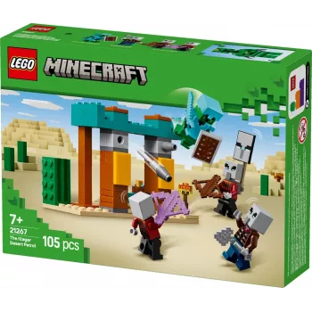 LEGO statybinis rinkinys „The Illager Desert Patrol“ 21267 – Minecraft žaidimų rinkinys, 105 detalės, 4 minifigūrėlės, 80×60×110 mm