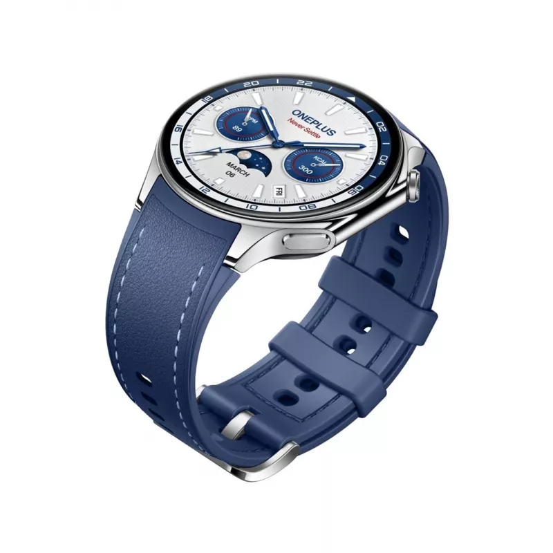 Išmanusis laikrodis ONEPLUS OnePlus Watch 2 47 mm, 1,43 colio AMOLED, 466×466, 32 GB, Wi‑Fi, GPS, mėlynas korpusas