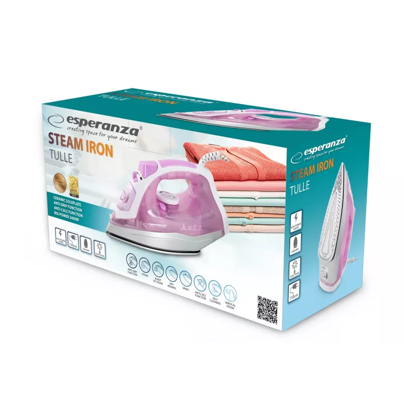Lyginimo lygintuvas Esperanza EHI004 (TULLE) – sausas ir garinis, 2400 W