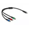 DeLOCK USB įkrovimo laidas 3 in 1 USB Type-C Lightning Micro USB 30 cm