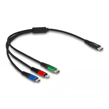 DeLOCK USB įkrovimo laidas 3 in 1 USB Type-C Lightning Micro USB 30 cm