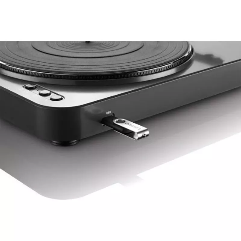 Pusiau automatinė vinilinių plokštelių grotuvas su diržine pavara Lenco LBT-120BK Juoda