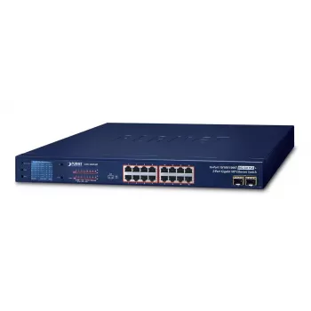 PLANET GSW-1820VHP - Tinklo jungiklis - 16 x 10/100/1000 + 2 x Gigabit SFP - montuojamas į stelažą - PoE+ (300 W) (GSW-1820VHP)