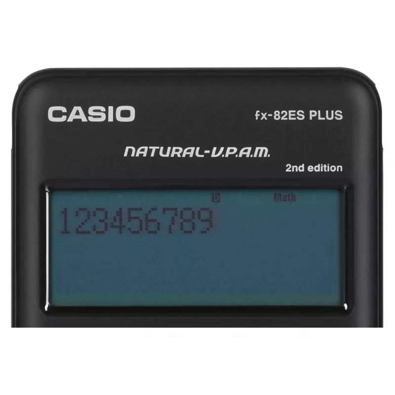 Mokslinis skaičiuotuvas CASIO FX-82ES PLUS-2 Pocket – 252 funkcijos, 12 skaitmenų taškinės matricos ekranas, maitinamas baterija (AAA), juodas