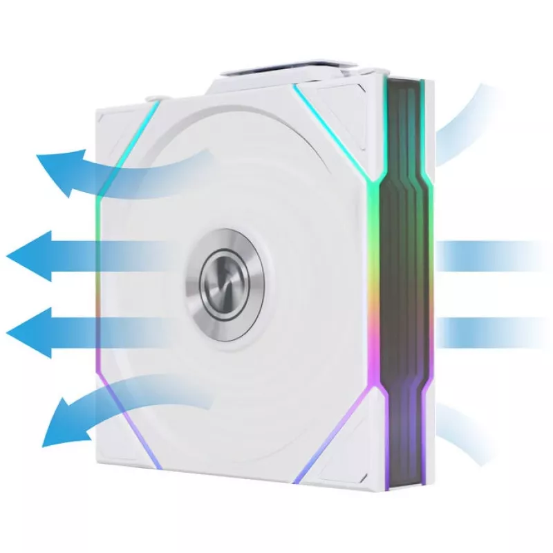 Lian Li UNI FAN TL Wireless 12RTL1W1W kompiuterio korpuso ventiliatorius, ARGB, PWM, Reverse Blade, 120 mm, baltas