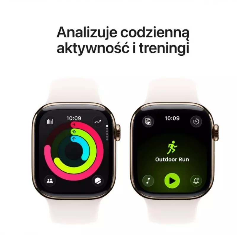 Išmanusis laikrodis Apple Watch Series 11 GPS + Cellular 42 mm auksinis titano korpusas su Light Blush Sport apyranke M/L