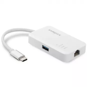 Edimax EU-4308 nešiojamojo kompiuterio dokas / prievadų replikatorius USB 3.2 Gen 1 (3.1 Gen 1) Type-C Baltas