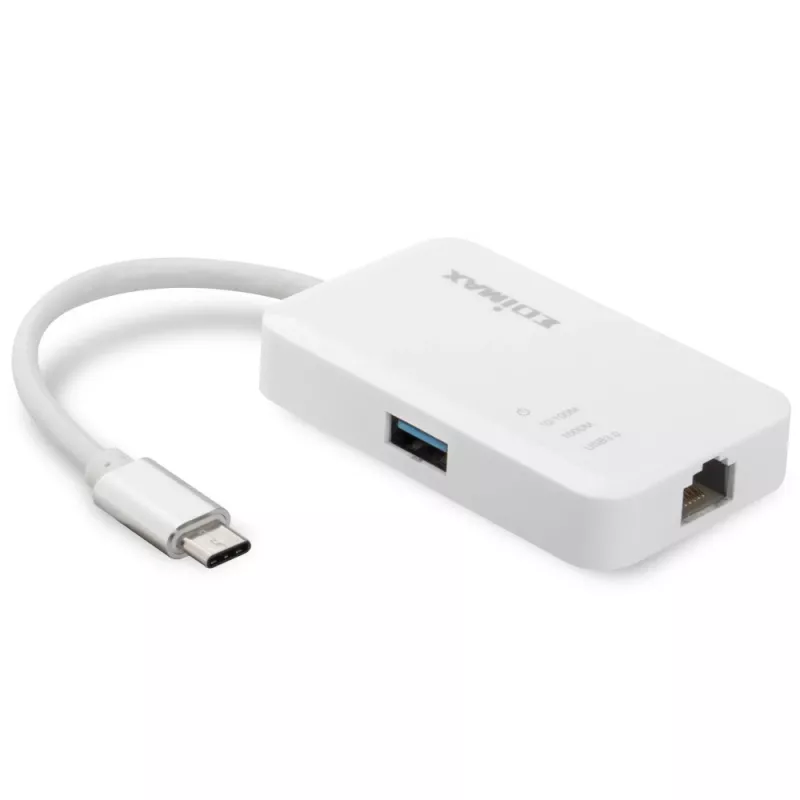 Edimax EU-4308 nešiojamojo kompiuterio dokas / prievadų replikatorius USB 3.2 Gen 1 (3.1 Gen 1) Type-C Baltas
