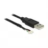 USB kabelis DeLOCK 1,5m USB 2.0 A / 5 kontaktų juodas