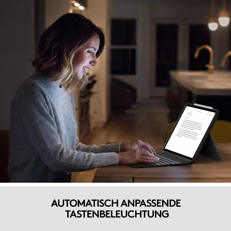 Dėklas su klaviatūra Combo Touch US iPad Pro 11 1,2,3 Gen pilka
