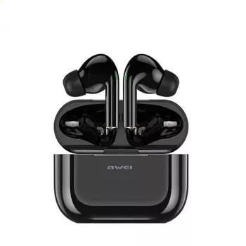 AWEI Bluetooth 5.0 T29 TWS ausinės su įkrovimo dėklu juodos/juodos