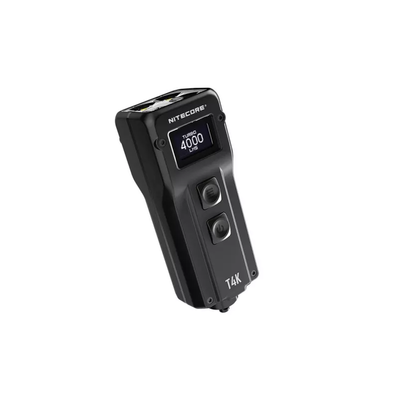 Raktų pakabuko žibintuvėlis Nitecore T4K — 4 LED, 1000 lm, įkraunamas per USB, IP54, atsparus smūgiams, 82,3 mm, 77 g