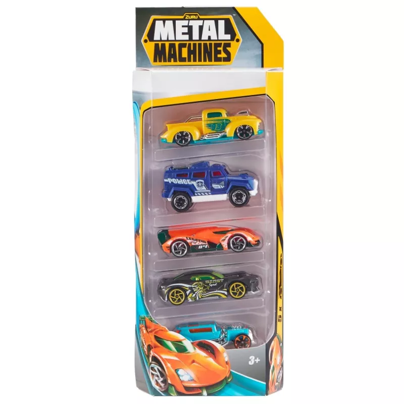 Zuru Metal Machines 1:64 liejamų metalinių automobilių 5 vnt. rinkinys, 2 serija, mišrių modelių