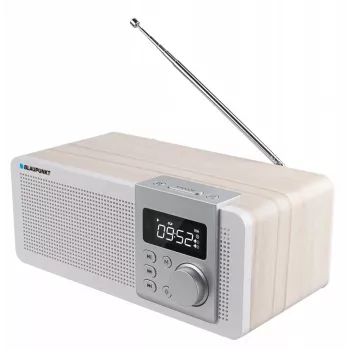 Nešiojamas radijas BLAUPUNKT PP14BT su Bluetooth, MP3, MicroSD, USB ir žadintuvu — 6 W, baterija/tinklas, 230×118×90 mm