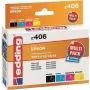 Edding 18-614 rašalo kasečių rinkinys, juoda/žydra/magenta/geltona, suderinamas su Epson 502XL