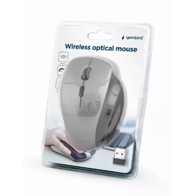 Gembird MUSW-6B-02-BG belaidė optinė pelė su USB imtuvu