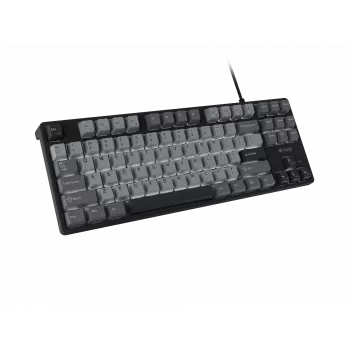 NATEC Fury Gaming klaviatūra Kanabo K2 US balta foninė šviesa mechaninė juodai pilka