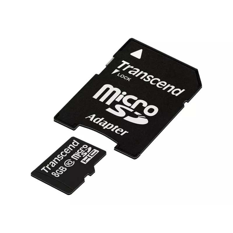 Transcend Premium microSDHC 8 GB atminties kortelė su SD adapteriu