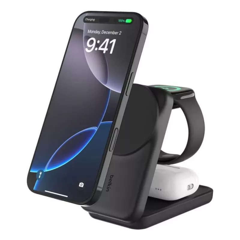 Belkin WIZ036KQBK belaidis įkrovimo stovas 3 viename