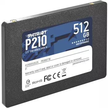 2,5 colio SATA III SSD PATRIOT P210 512 GB – 500 MB/s skaitymas, 400 MB/s rašymas