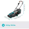 Belaidis vejapjovės komplektas PowerMax 37/36V P4A, 36V (2x18V) (juoda/pilka, 2x Li-Ion akumuliatorius 4,0Ah, POWER FOR ALL ALLIANCE)
