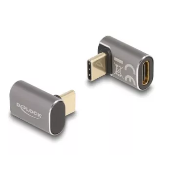 DeLOCK USB-C adapteris 40 Gbps USB Type-C PD 3.0 100 W vyriškas į moterišką kampuotas 8K 60 Hz metalinis