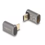 DeLOCK USB-C adapteris 40 Gbps USB Type-C PD 3.0 100 W vyriškas į moterišką kampuotas 8K 60 Hz metalinis