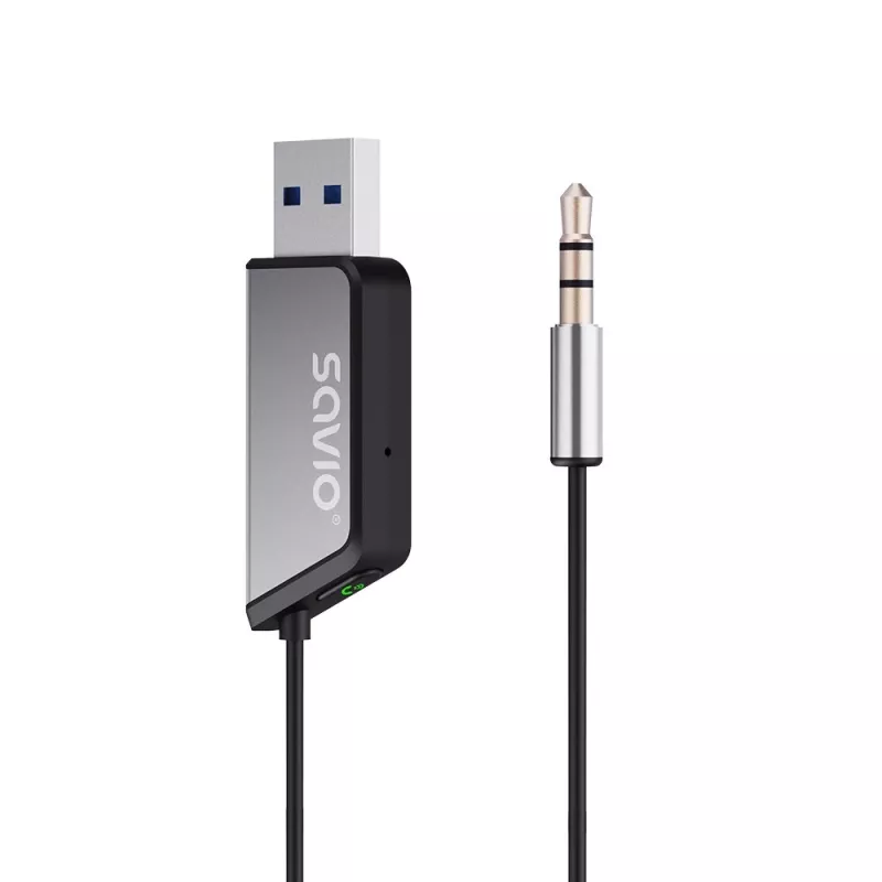 Savio TR-16 Bluetooth siųstuvas AUX adapteris su laisvų rankų funkcija, Bluetooth 5.3, Google Assistant/Siri