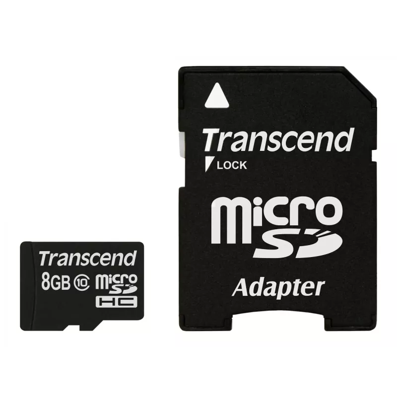 Transcend Premium microSDHC 8 GB atminties kortelė su SD adapteriu