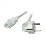 EFB-Elektronik maitinimo laidas su įžemintu kištuku 90° - C13 180°, pilkas, 3,0 m, 3 x 1,00 mm²