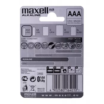 Maxell šarminė baterija LR-03 AAA 4 vnt., vienkartinė