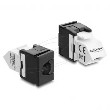DELOCK Keystone modulis RJ45 kištukas į LSA Cat.6 45° kampu nesujungtas juodas