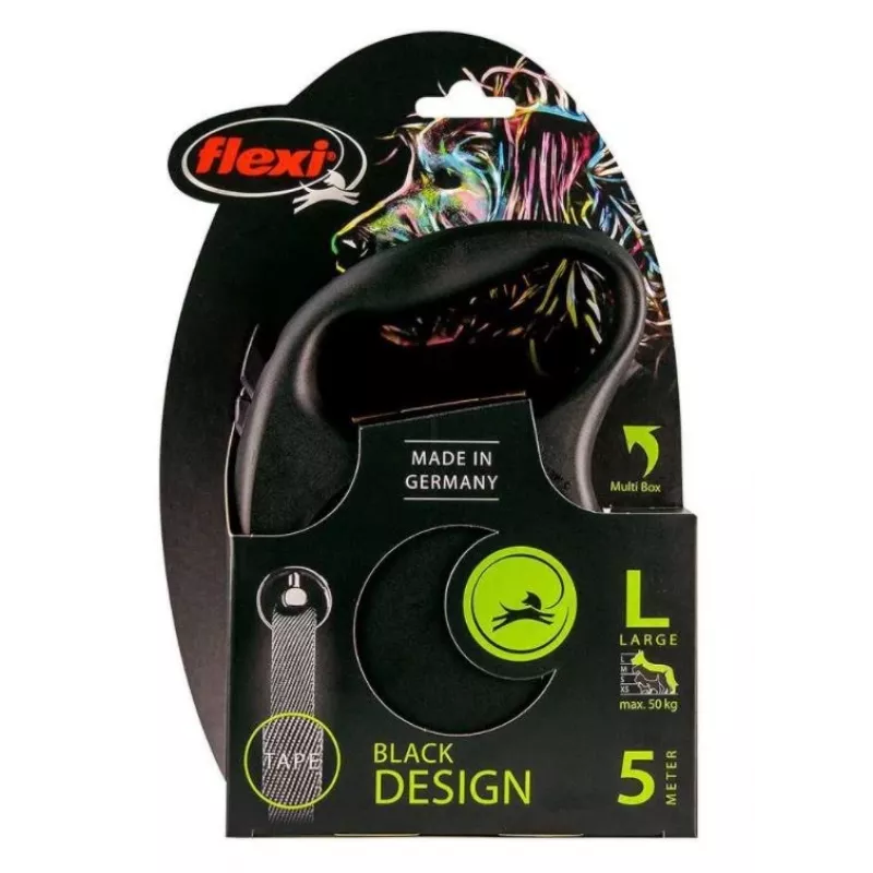 Flexi Black Design L 5 m šunų vedžiojimo lynas