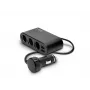Automobilinis USB įkroviklis SAVIO SA-024 – universalus mobiliųjų įrenginių įkroviklis, įėjimas 12–24 V, išėjimas 5 V, juodos spalvos, cigarečių degiklio lizdui