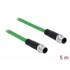 DeLOCK tinklo kabelis M12 (4 kontaktų) (M) į M12 (4 kontaktų) (M) - 5,0 m - SF/FTP - be halogenų - žalias (85920)