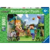 Dėlionė Ravensburger Puzzle XXL 100 detalių Minecraft – dideli gabaliukai vaikams ir gerbėjams