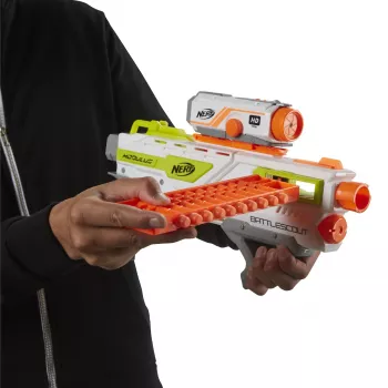 Pistoletas su putplasčio strėlėmis HASBRO Nerf BattleScout ICS-10 FFP B1756F030 – vieno šūvio, taktinis bėgelis