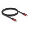 DeLOCK USB-C laidas USB Type-C vyras į vyrą 10 Gbps PD 3.0 100 W 1 m raudonas metalinis
